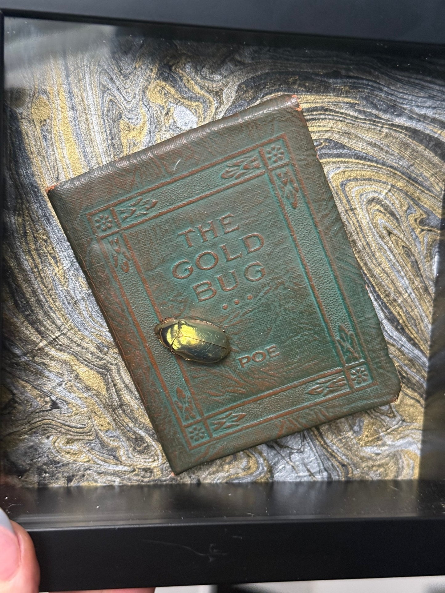 "The Gold Bug" Poe Gold Metallic Beetle Diorama - Loved To Death