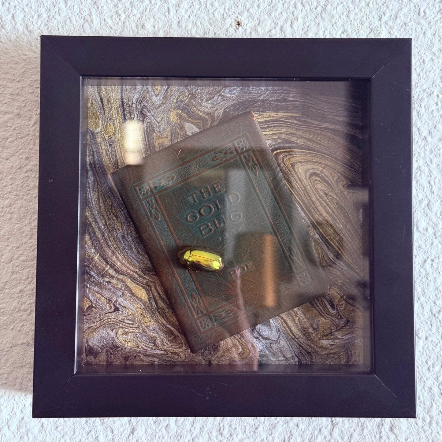 "The Gold Bug" Poe Gold Metallic Beetle Diorama - Loved To Death