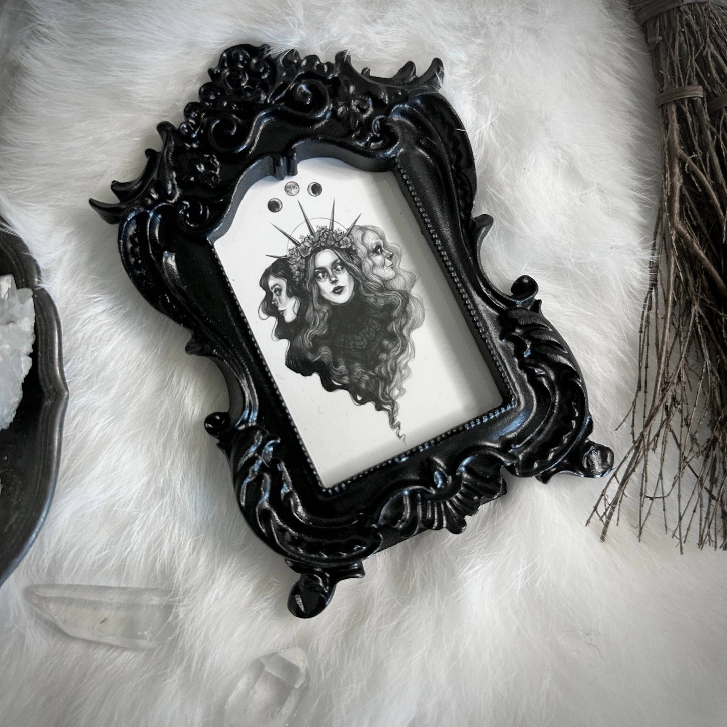 The Triple Goddess - Mini Ornate Black Framed Art Print - Loved To Death