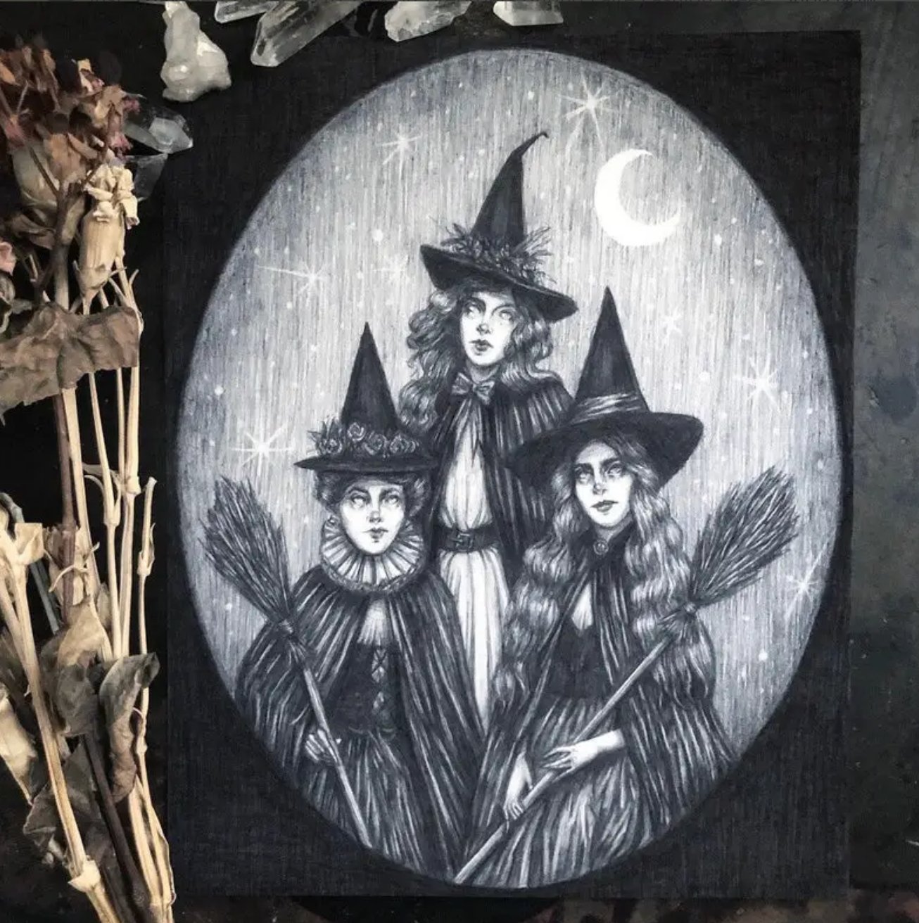 Toil and Trouble Witch Coven Art Print Caitlin McCarthy - Loved To Death