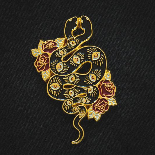 Two Headed Snake Enamel Pin - Loved To Death