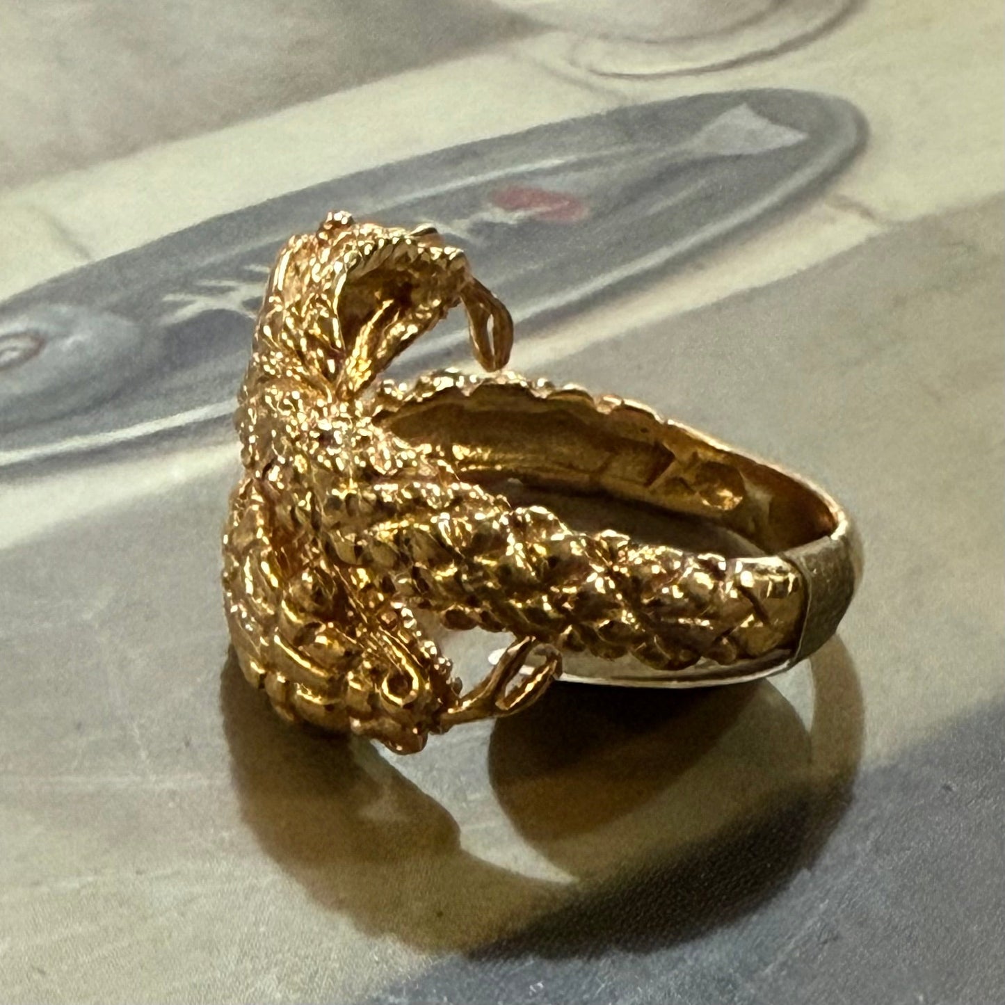 Two Headed Sterling Snake Ring Gold Plated - Loved To Death