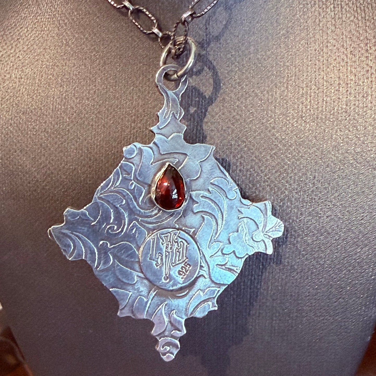 Victorian Filigree Sterling Galaxy Opal Necklace - Loved To Death