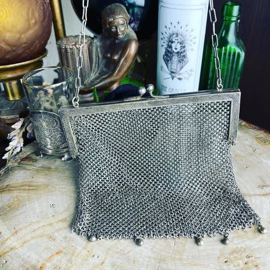 Victorian German Silver Chain-mesh Purse - Loved To Death