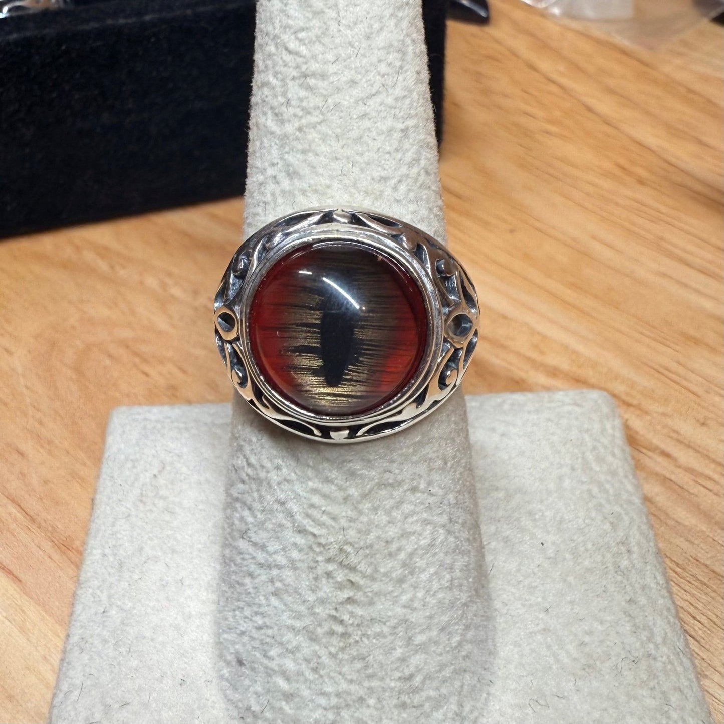 Victorian Inspired Sterling Filigree Shark Taxidermy Eye Ring - Loved To Death