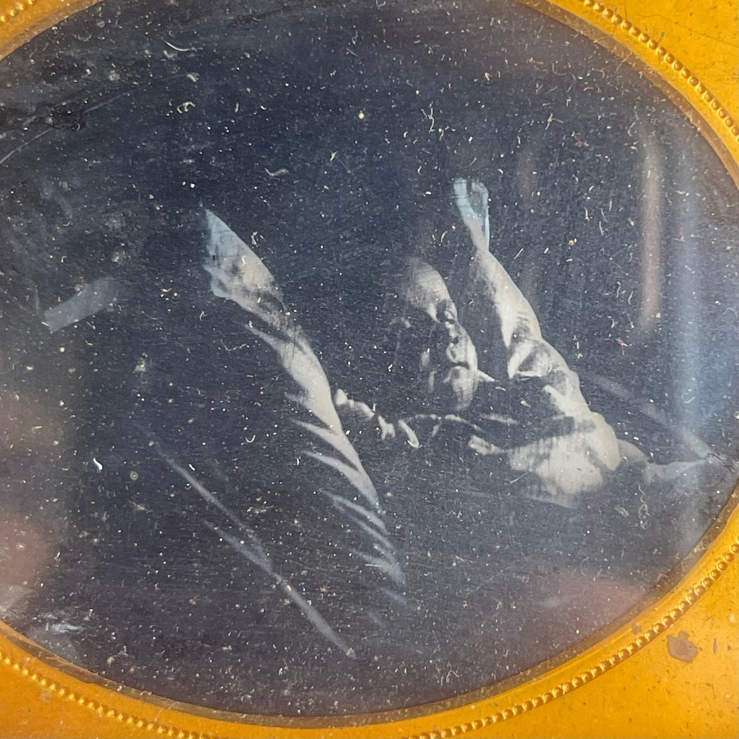 Victorian Mourning Daguerreotype In 1/2 Case Post Mortem Child - Loved To Death