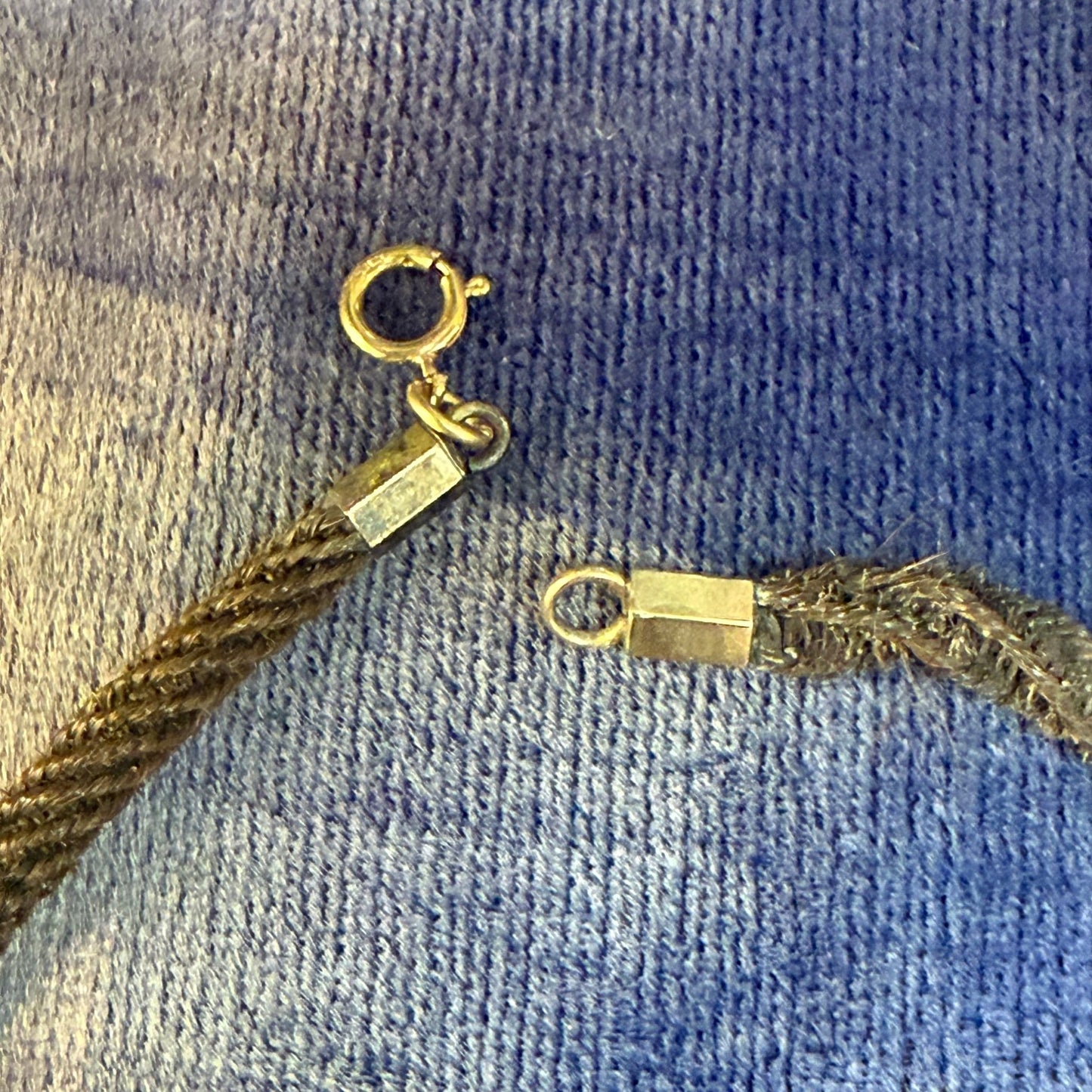 Victorian Mourning Hair Work Gold Filled Baby Necklace - Loved To Death
