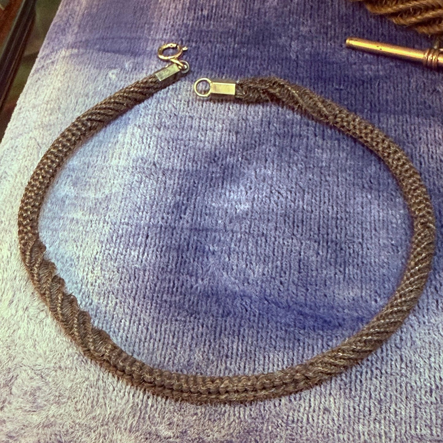 Victorian Mourning Hair Work Gold Filled Baby Necklace - Loved To Death
