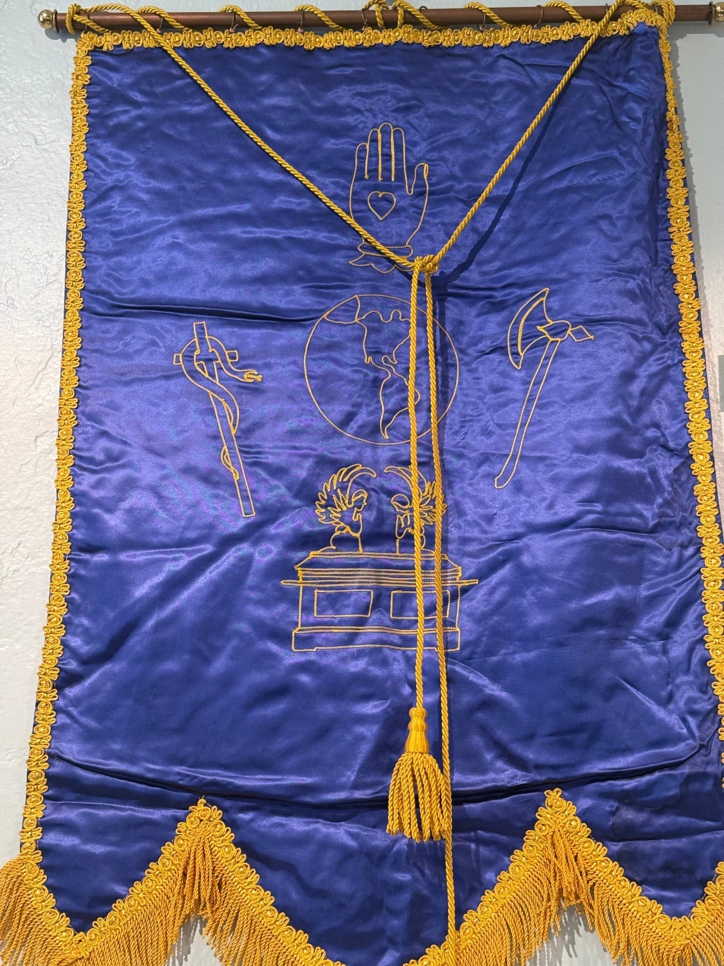 Victorian Oddfellows Coffin Royal Blue Banner - Loved To Death
