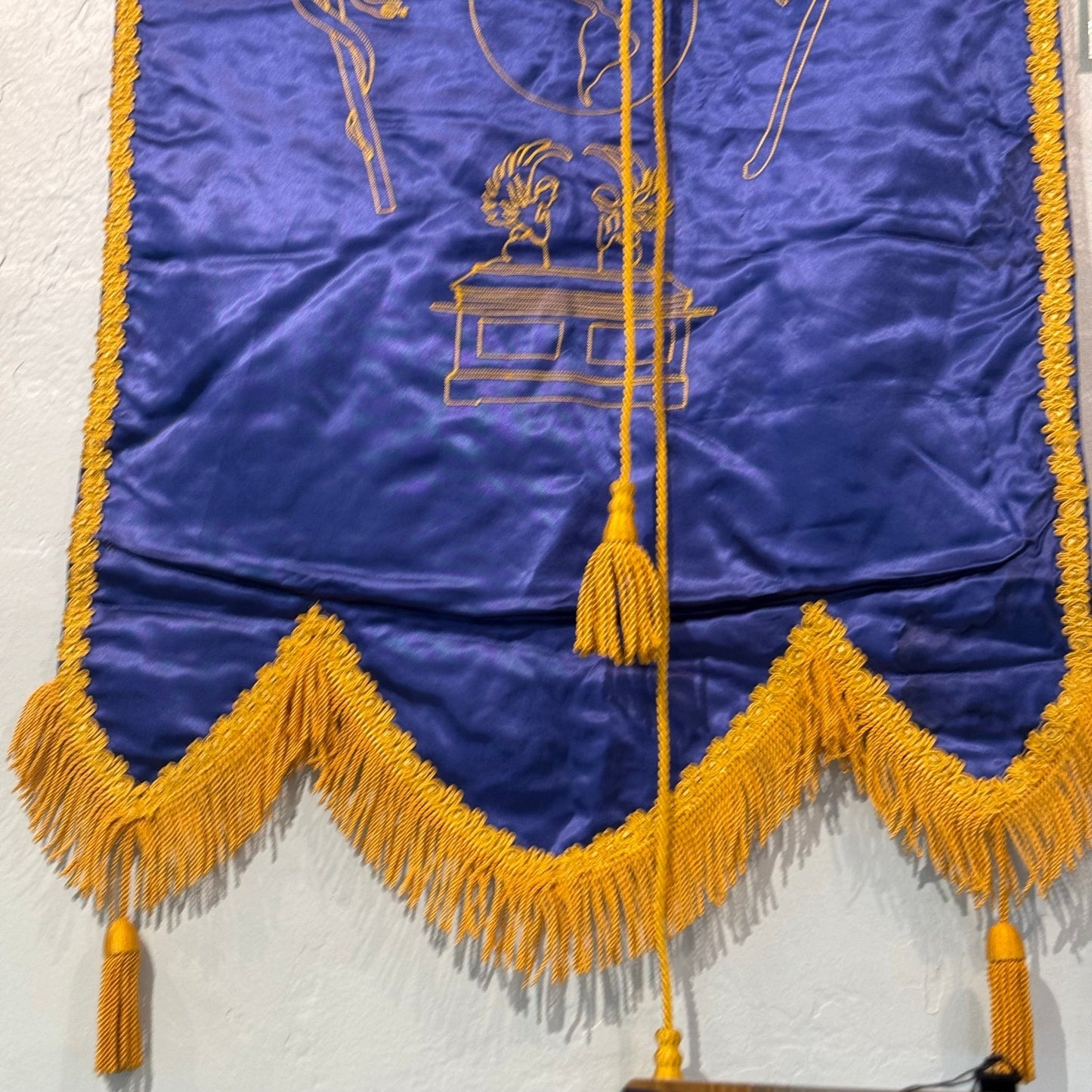 Victorian Oddfellows Coffin Royal Blue Banner - Loved To Death