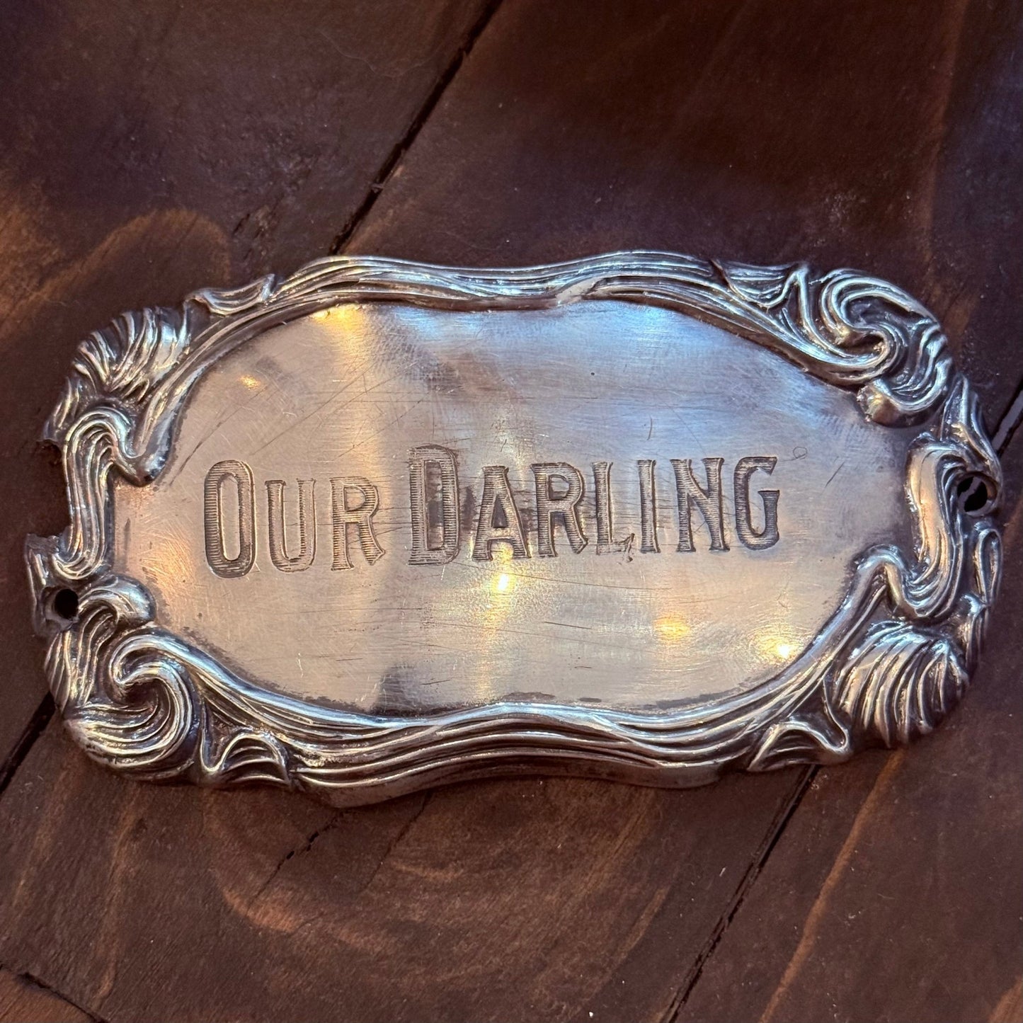 Victorian Our Darling Coffin Plaque 2 - Loved To Death
