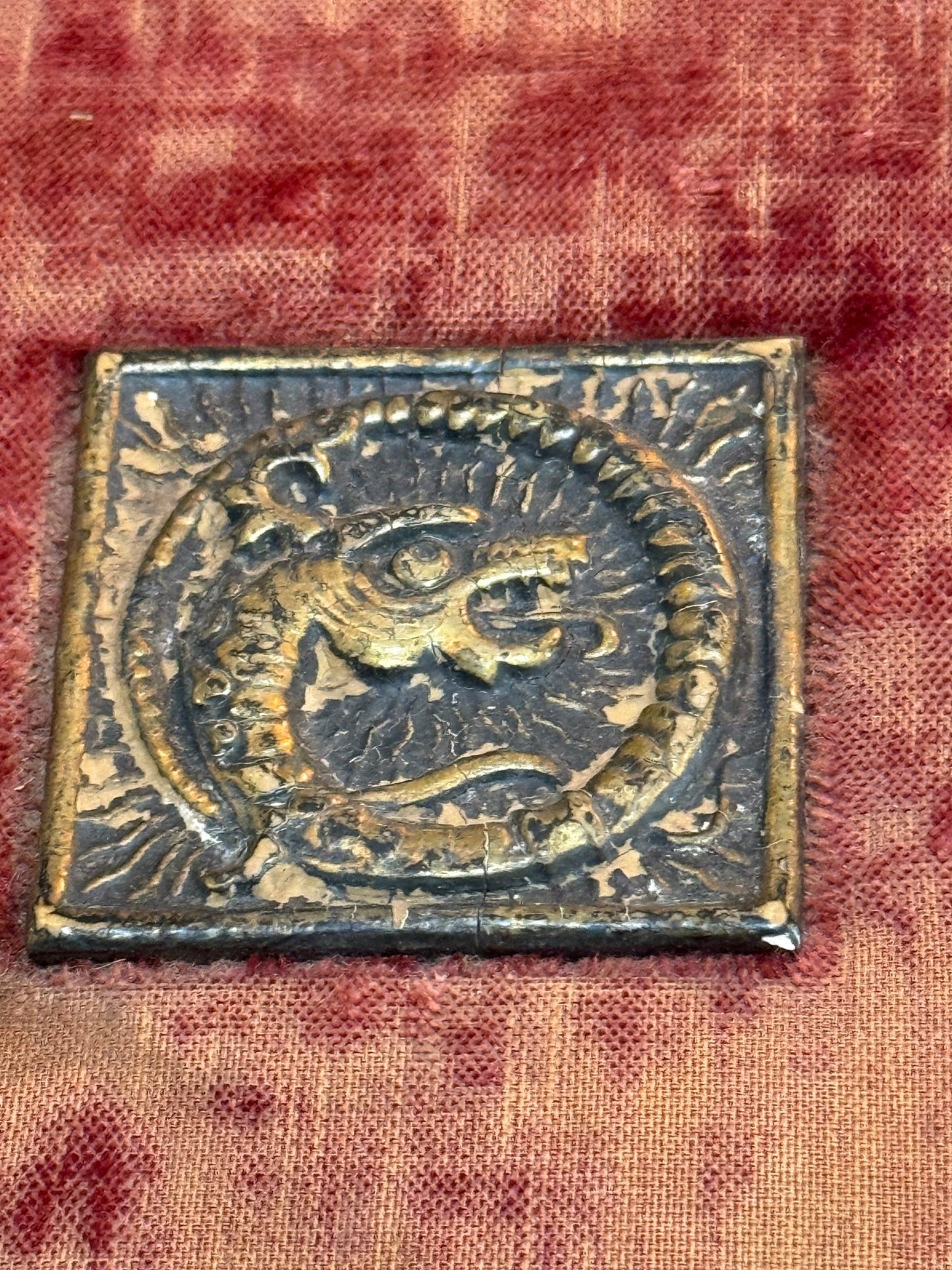 Victorian Ouroboros Rust Velvet Wooden Dresser Box - Loved To Death