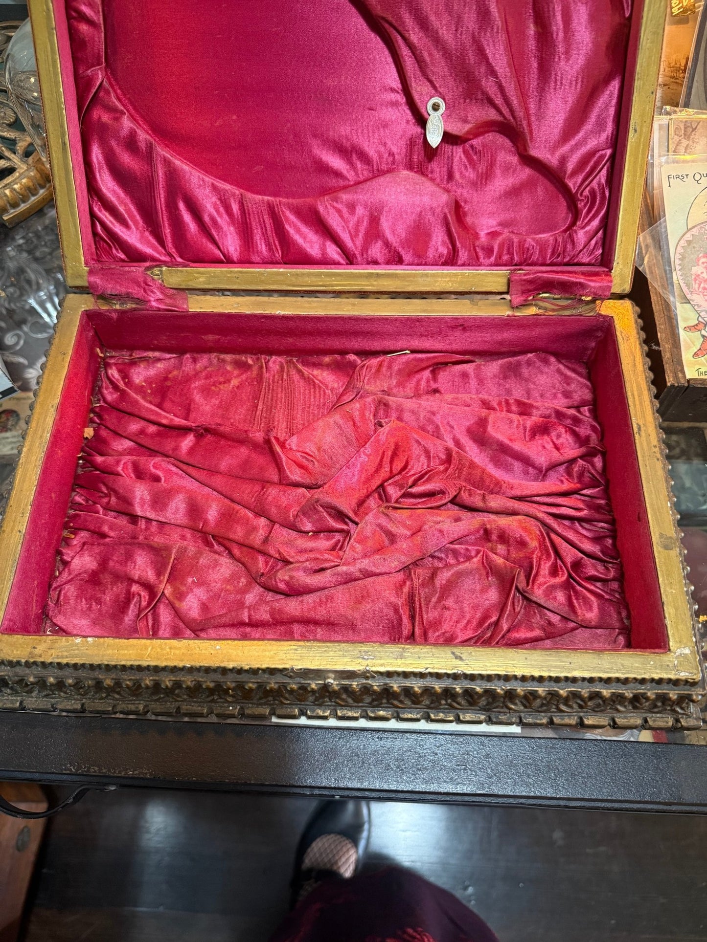 Victorian Ouroboros Rust Velvet Wooden Dresser Box - Loved To Death