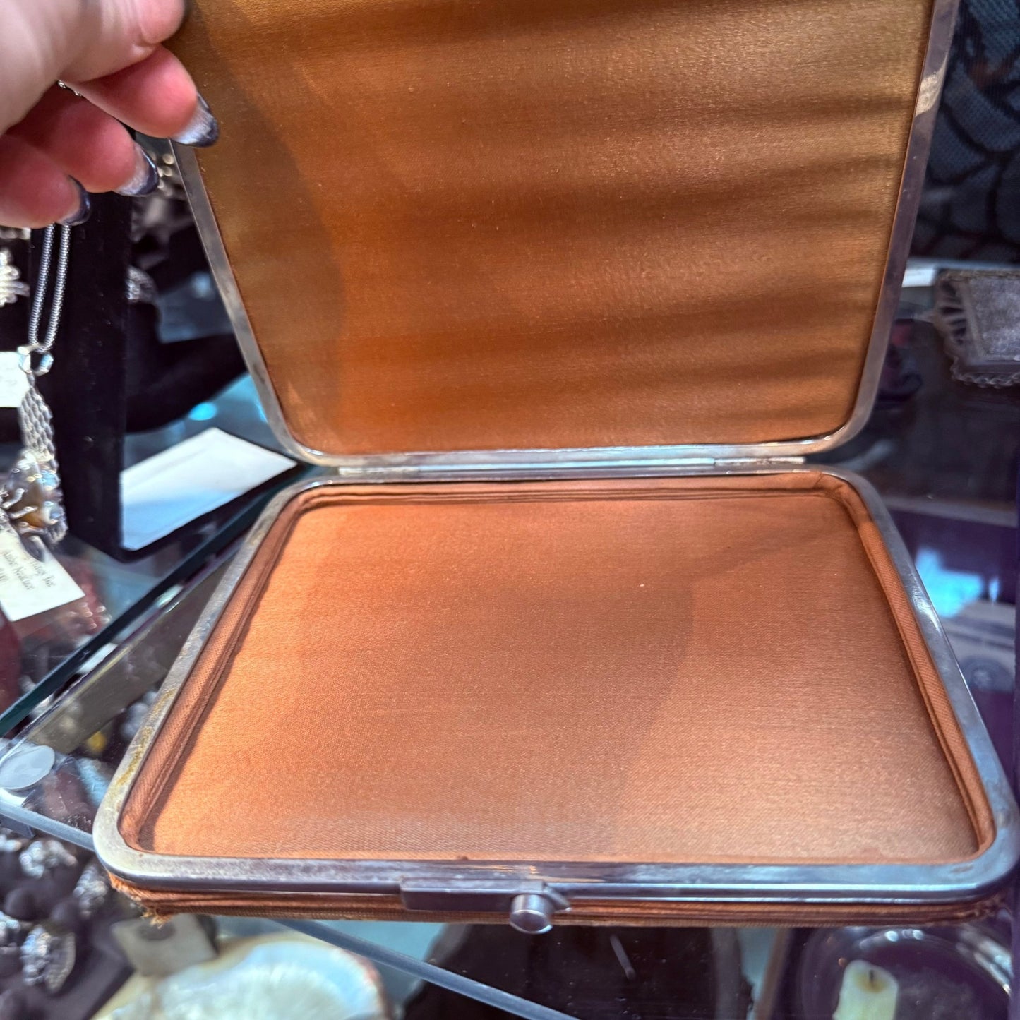 Victorian Rust Velvet Accordian Style Box - Loved To Death
