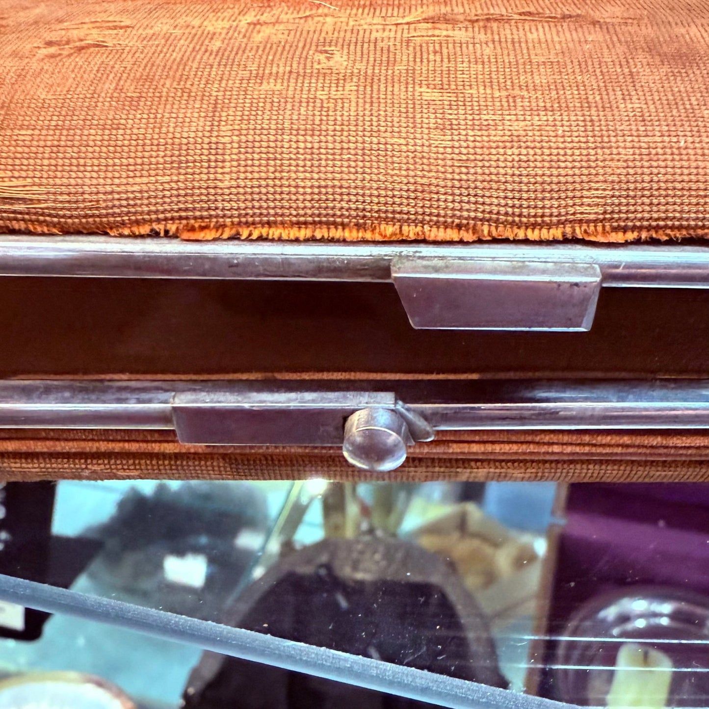 Victorian Rust Velvet Accordian Style Box - Loved To Death