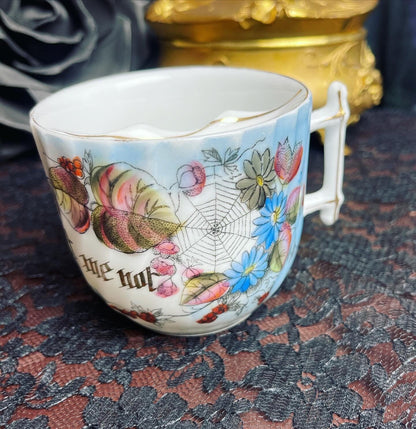Victorian Spiderweb Forget Me Not Mustache Mug - Loved To Death