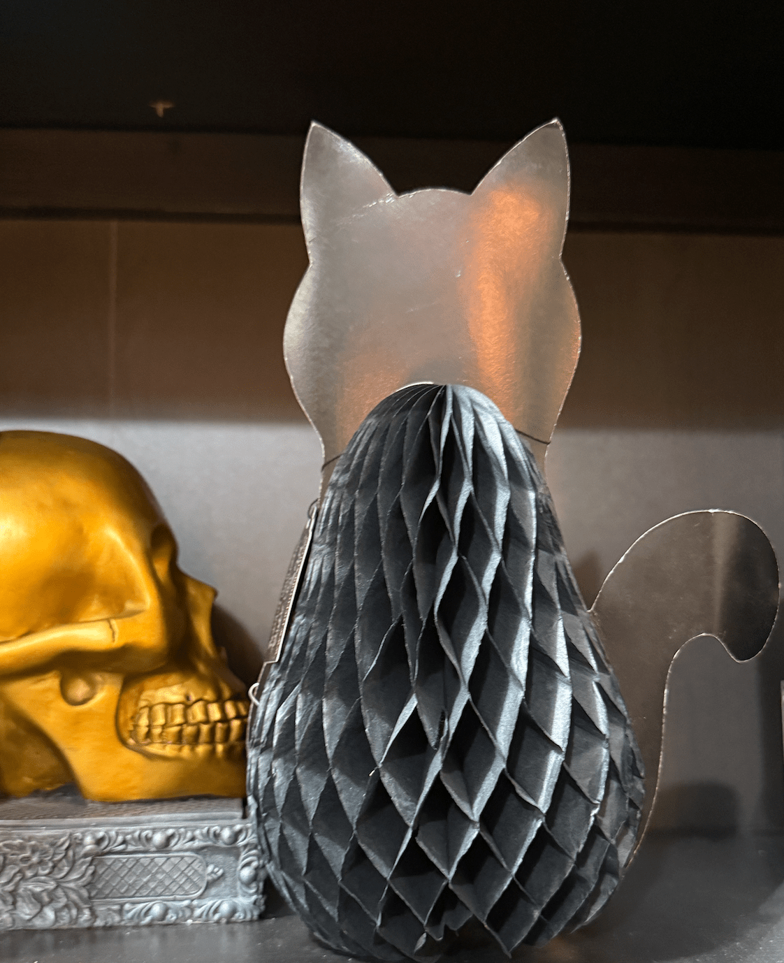 Vintage Honeycomb Black Cat halloween Decor - Loved To Death