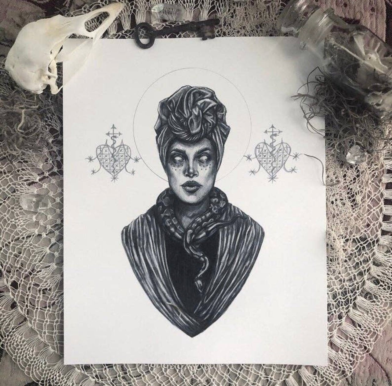 Voodoo Queen Marie Laveau Art Print Caitlin McCarthy - Loved To Death