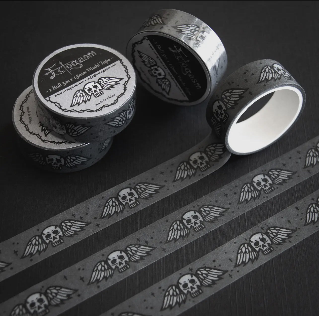 Winged Skull Soooky Cemetery Washi Tape - Loved To Death