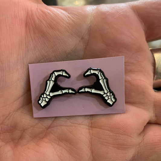 Skeleton Hands Enamel Pin Set