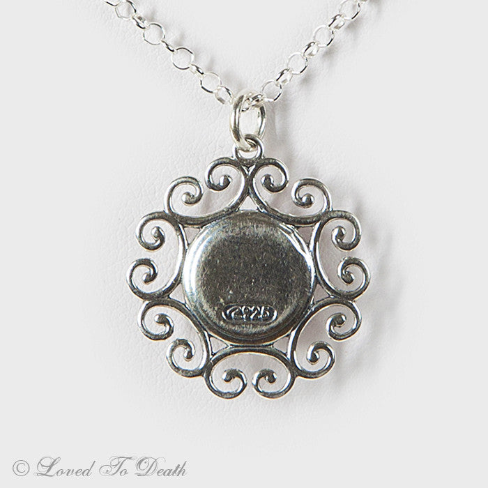 Shark Taxidermy Eye Sterling Filigree Necklace