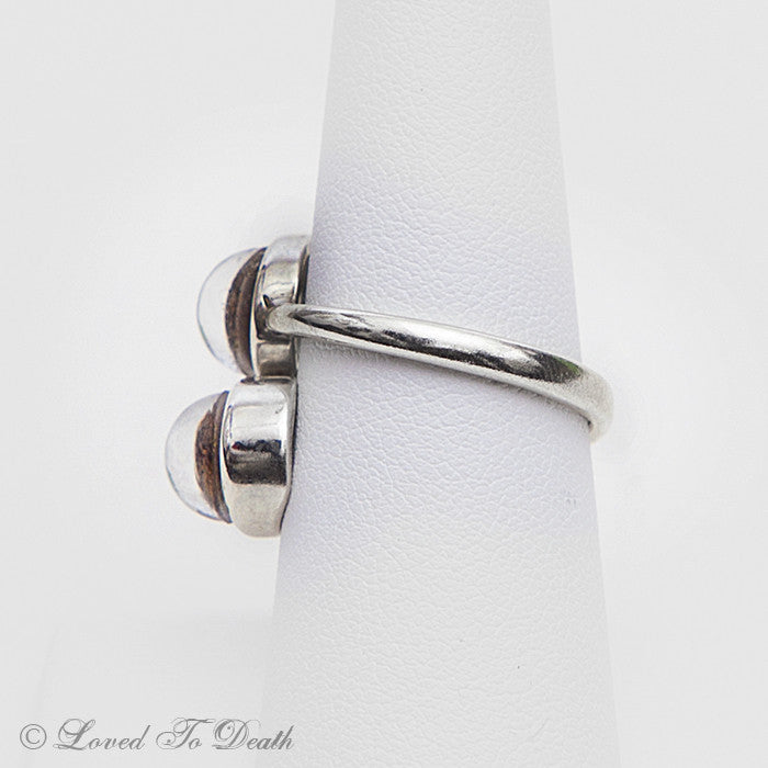 Double Rattlesnake Eye Ring Sterling