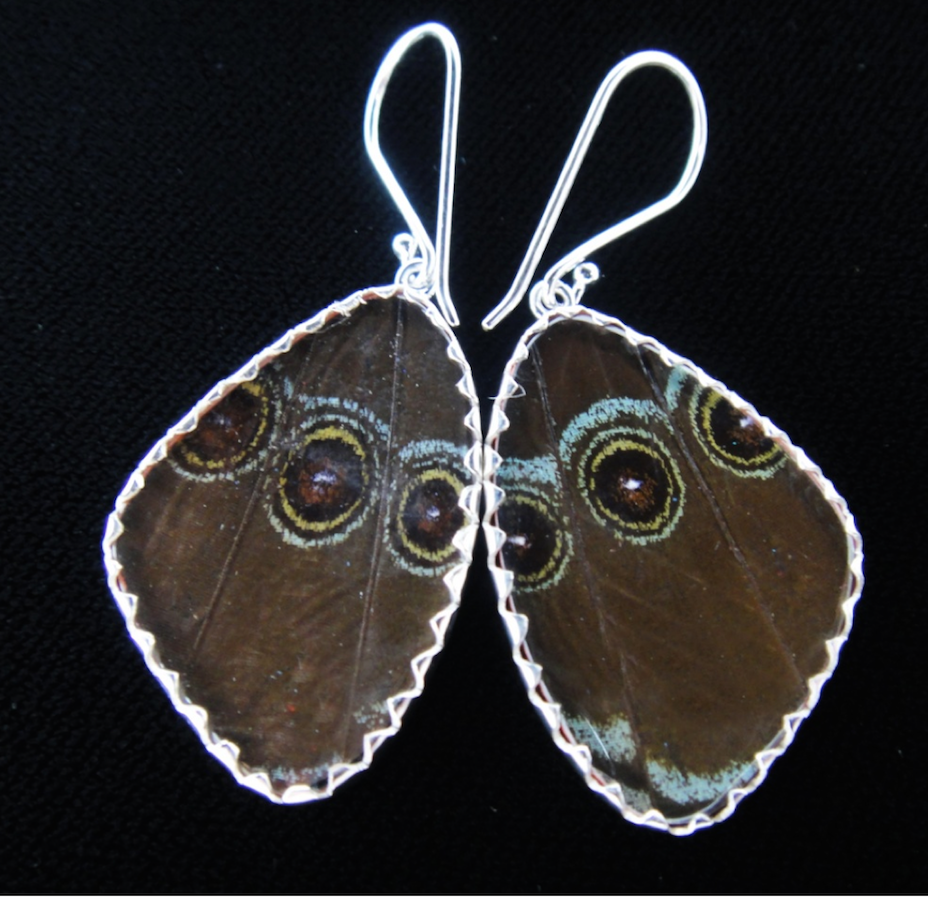 Sterling "88" Butterfly Wing Earrings