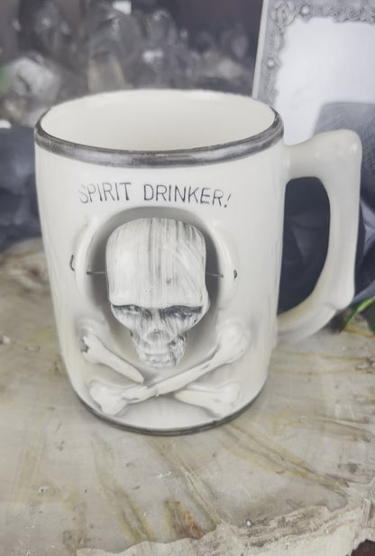 Antique Spirit Drinker Skull Nodder Mug