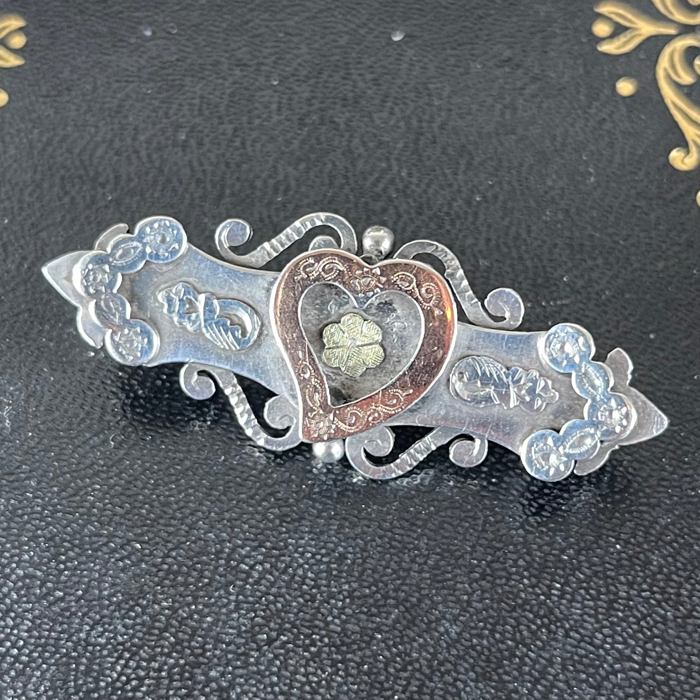 Victorian Edwardian Sterling Sweetheart Brooch