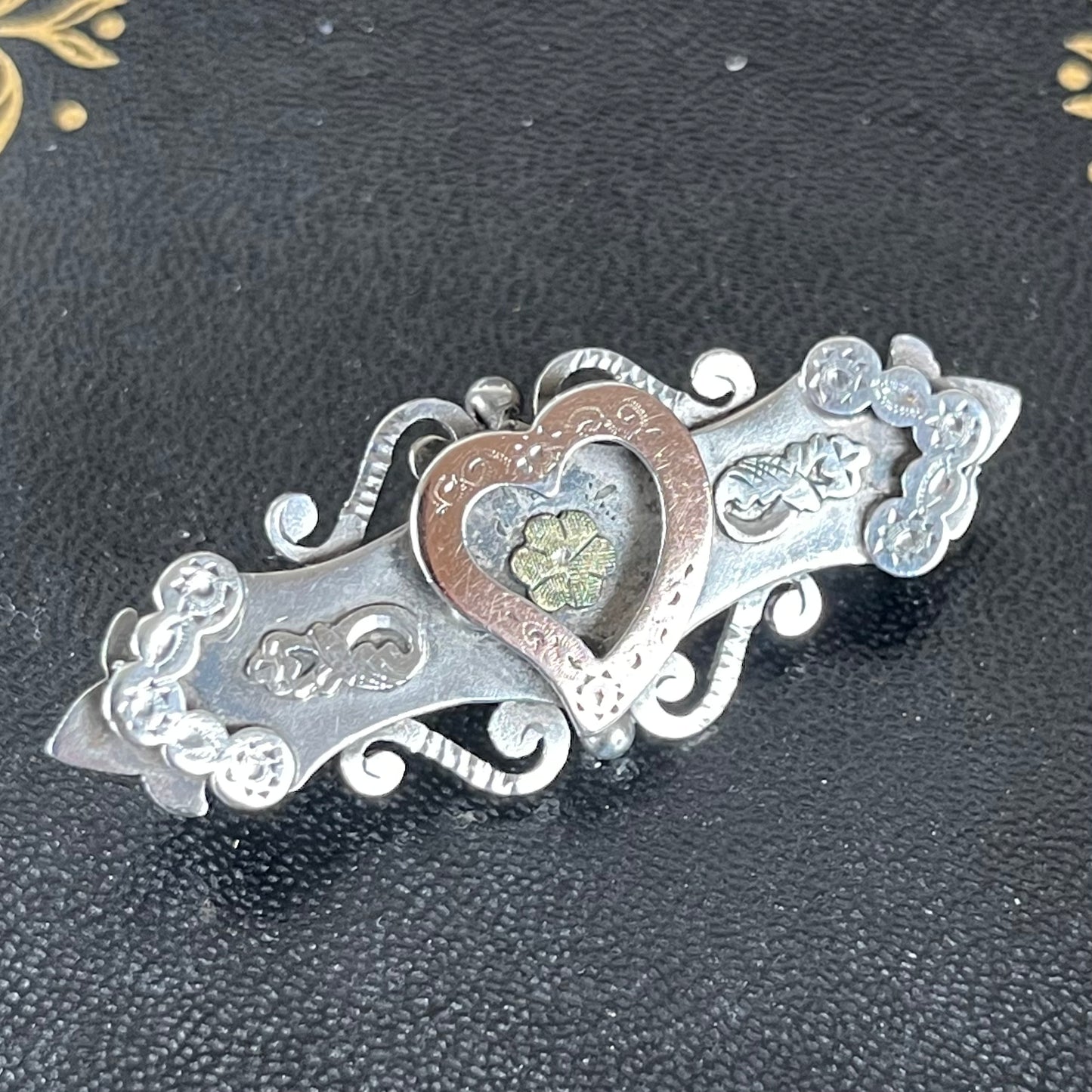 Victorian Edwardian Sterling Sweetheart Brooch