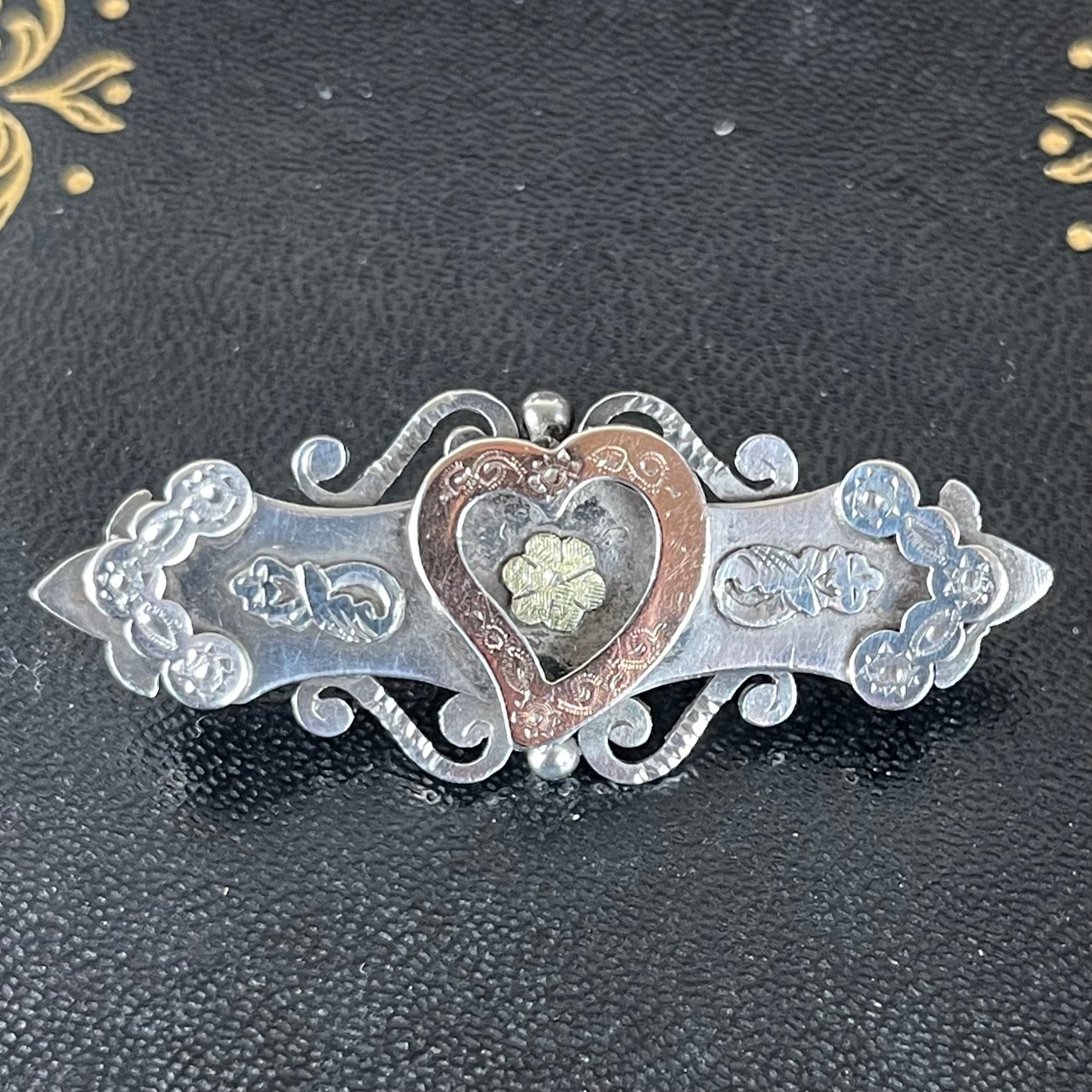 Victorian Edwardian Sterling Sweetheart Brooch