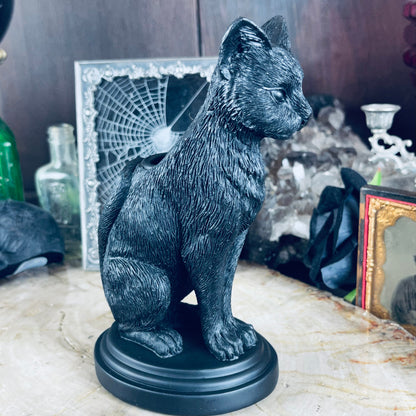 Black Cat Familiar Candleholder