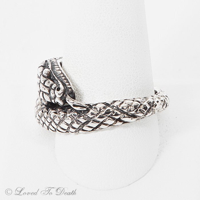 Two Headed Sterling Snake Ring - Loved To Death