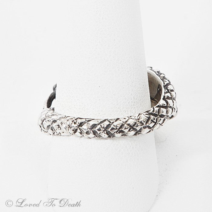 Two Headed Sterling Snake Ring - Loved To Death