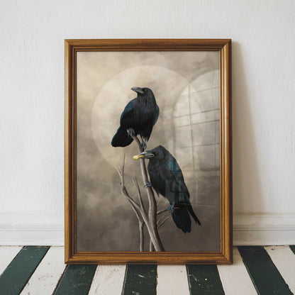 BirdHag Common Raven Couple Fine Art Print