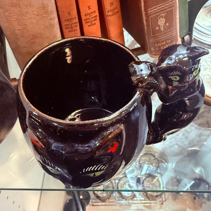 Antique Black Cat Mug Large