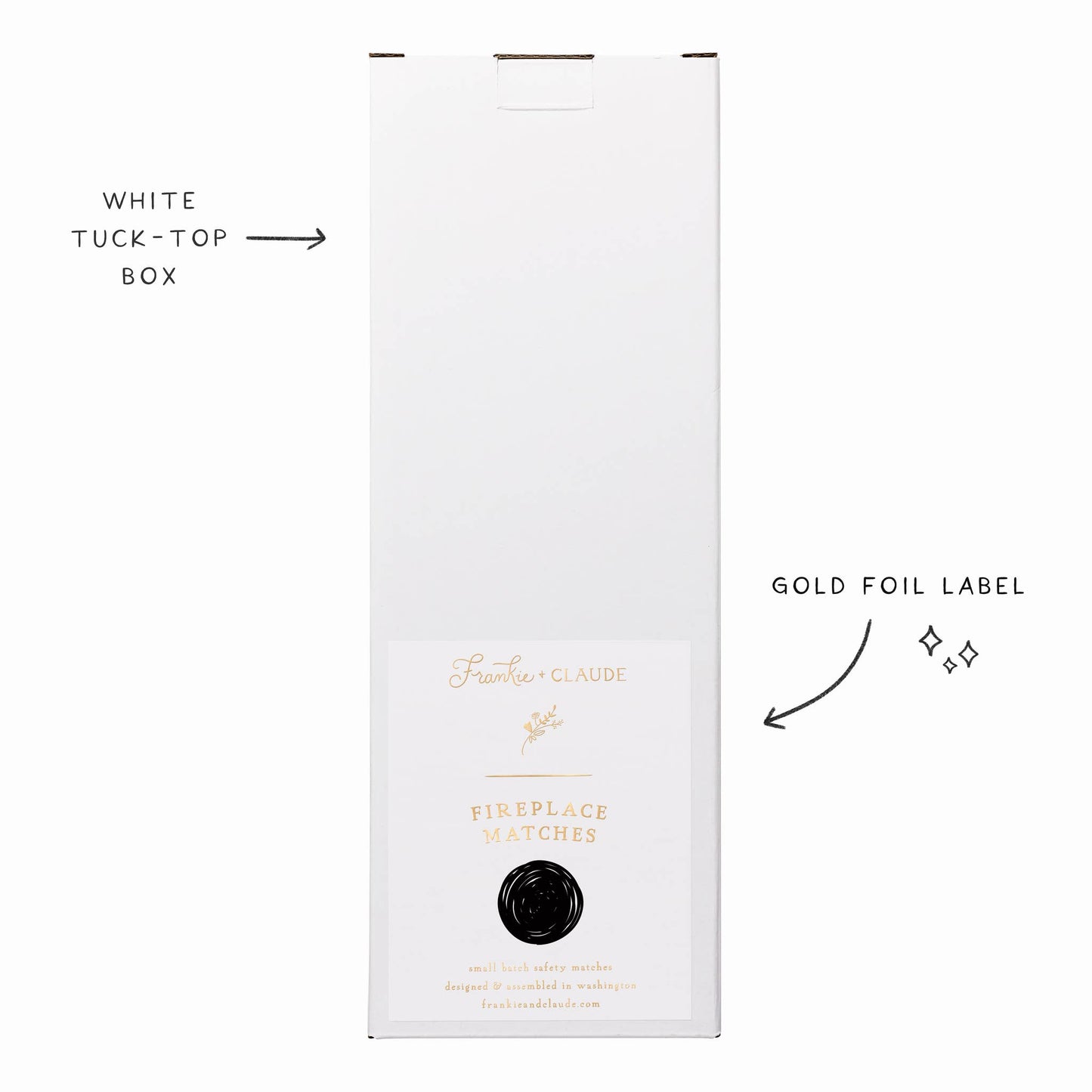 Black Candle Fireplace Matches in Wood Lid Jar