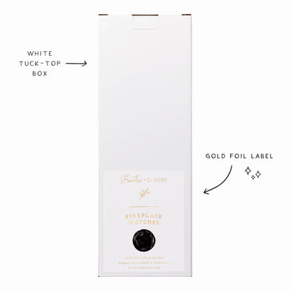 Black Candle Fireplace Matches in Wood Lid Jar