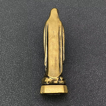 Small Brass Virgin Mary Statue Desktop Decoration