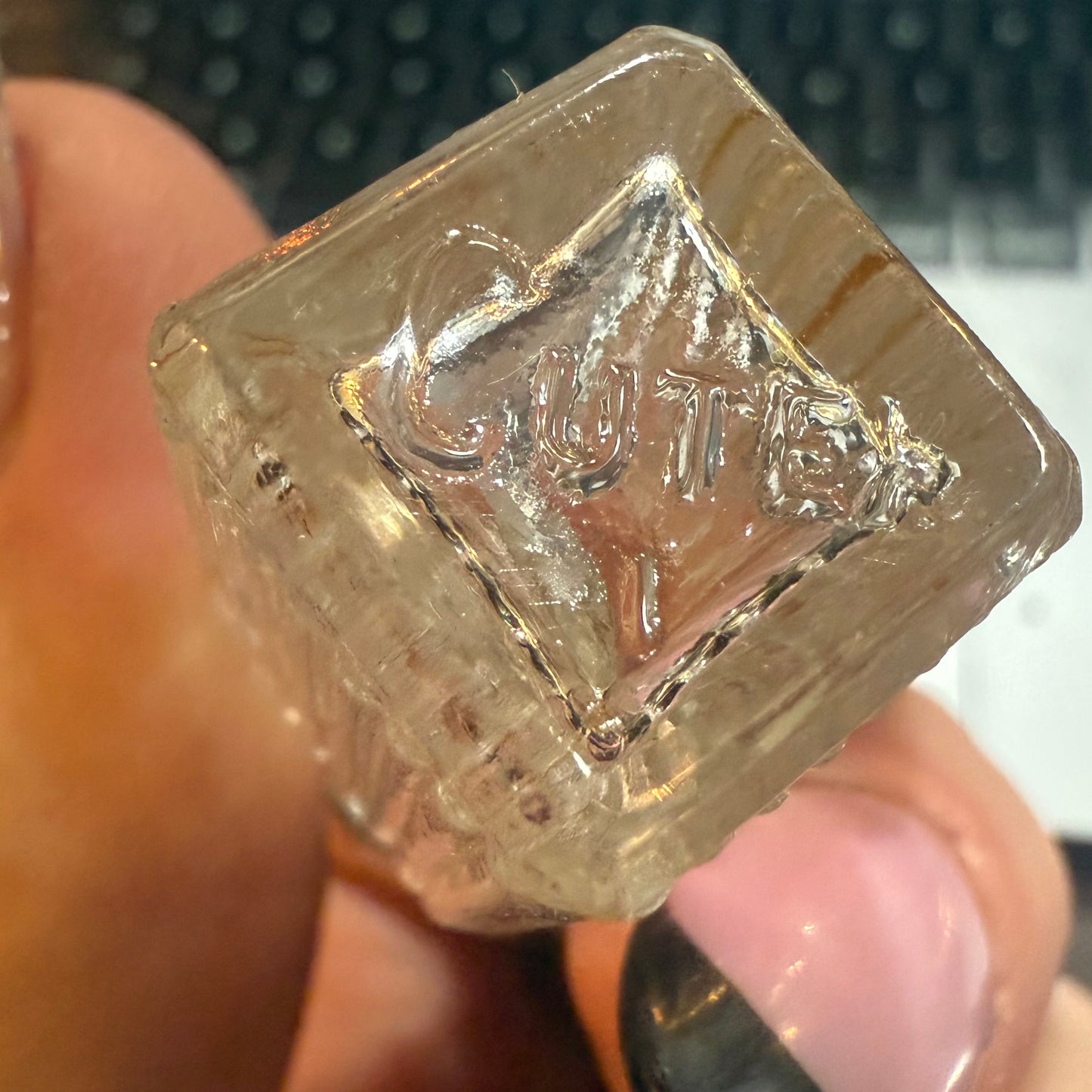 Early 1900’s Glass Vial Sterling Mini Shovel Spoon