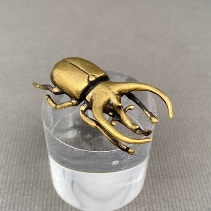 Brass Rhinoceros Beetle Figurine