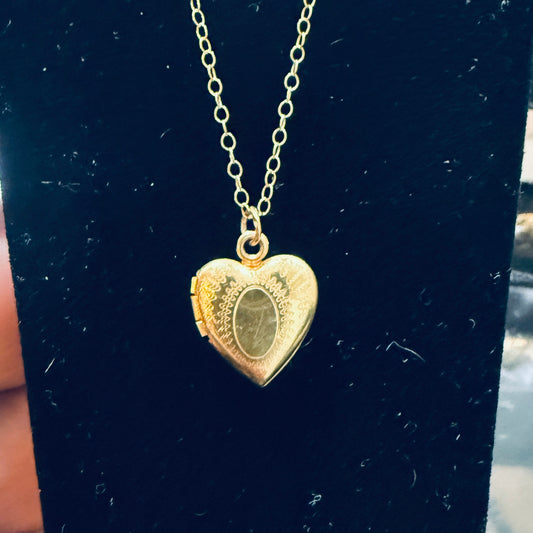 Antique Mini Heart Locket Gold Filled