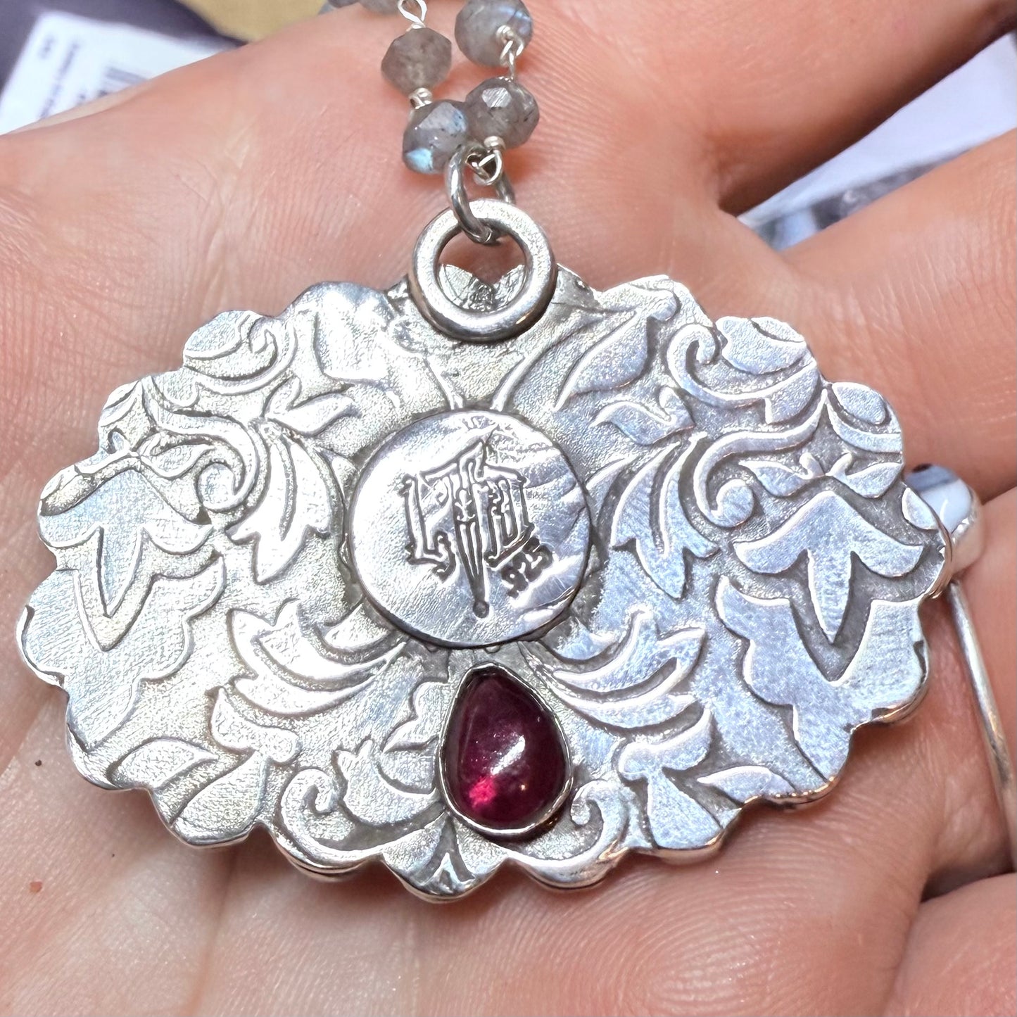 Sterling Gothic Victorian Lover’s Eye Necklace Florence