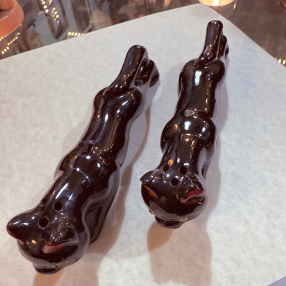 Antique Black Cat Salt & Pepper Shakers