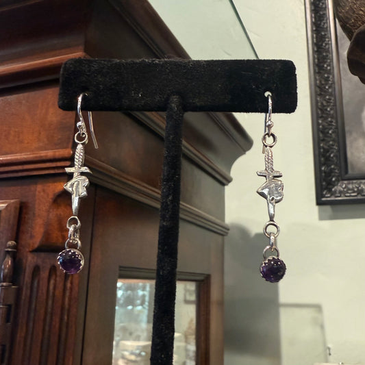 Gothic Victorian Handmade Dagger Sterling Earrings