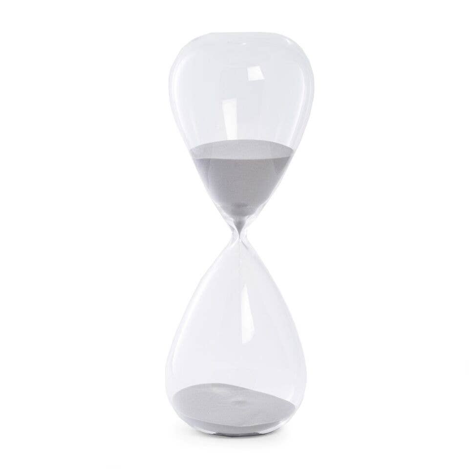 Grey Hourglass Sand Timer 14" Grey Sand