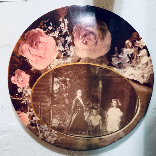 Victorian Floral Celluloid Family Photo Memorial