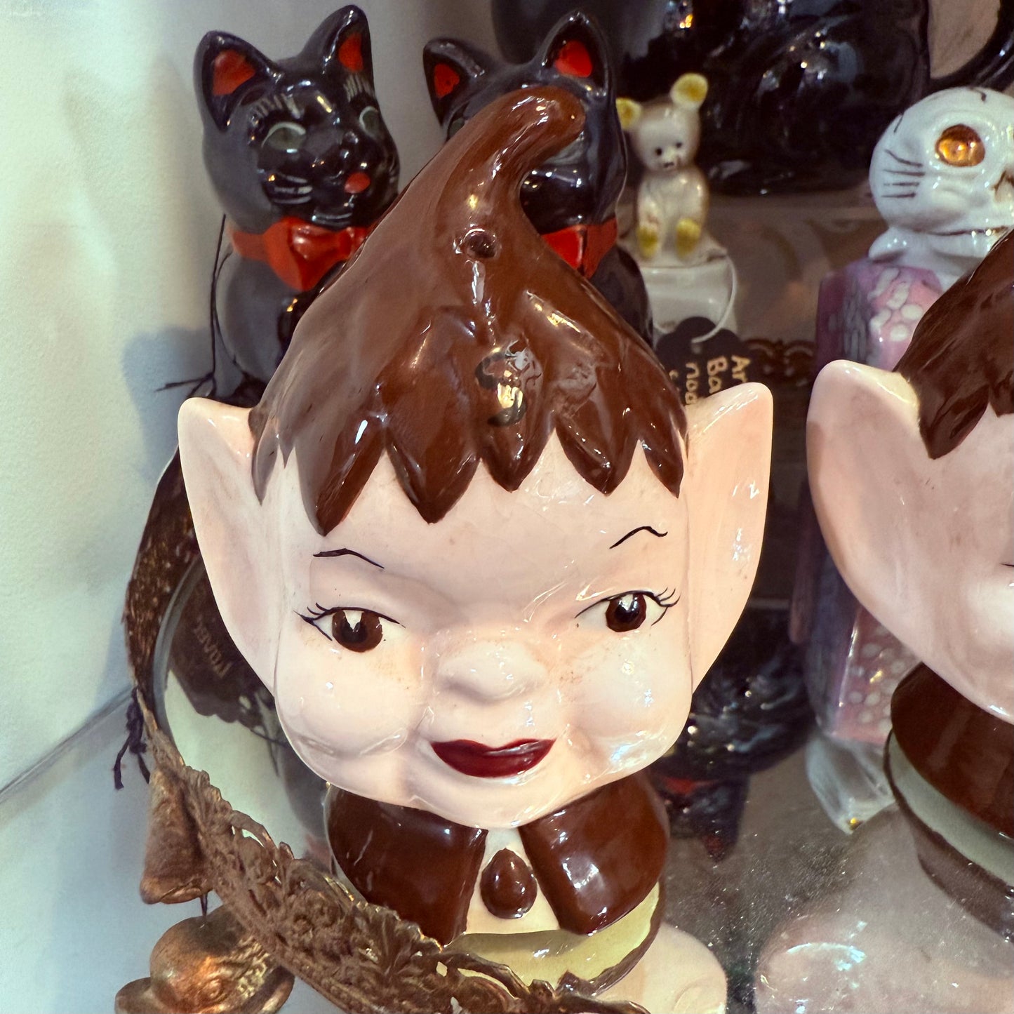 Antique Elf Hand Painted Salt & Pepper Shakers