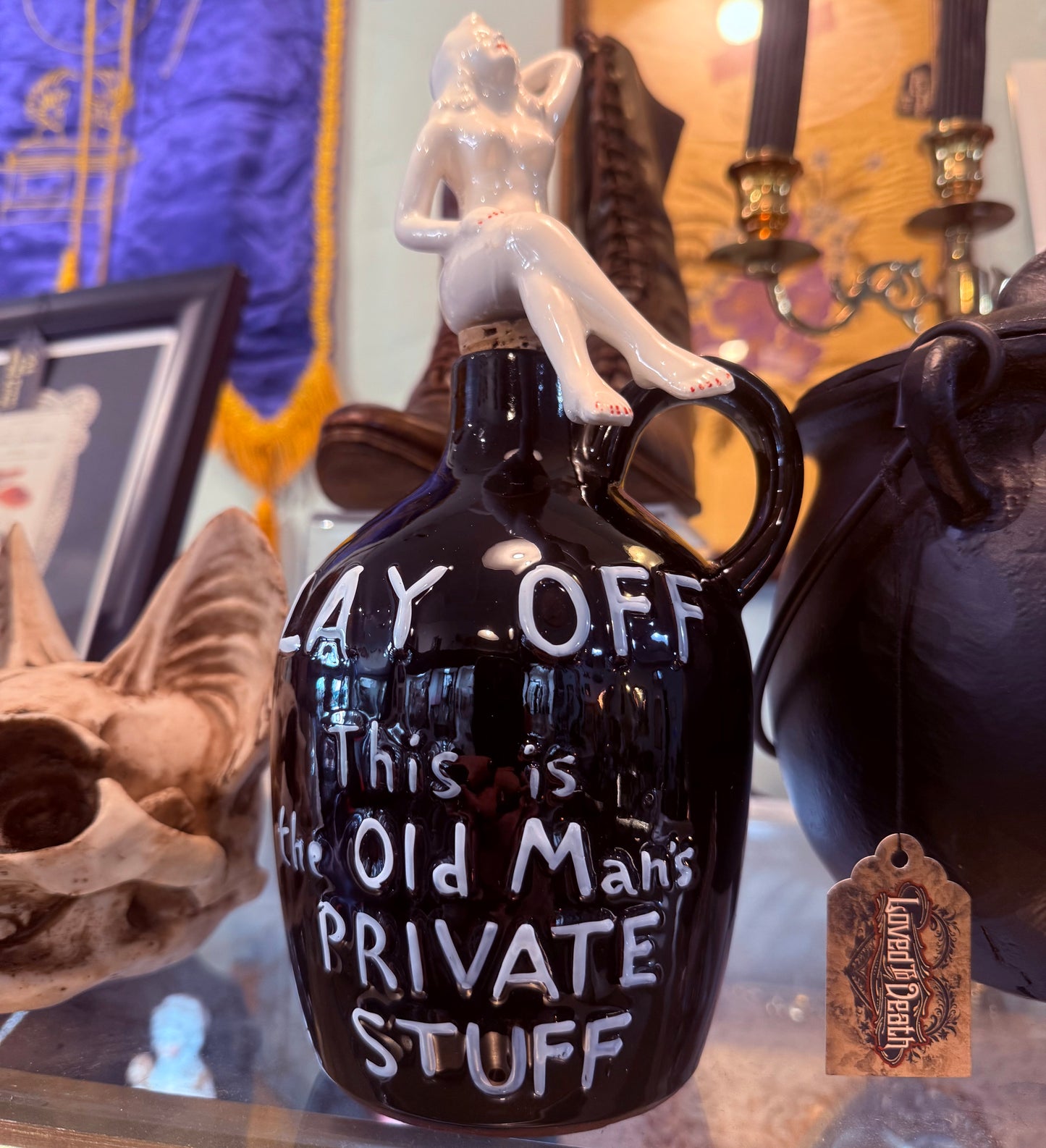 Antique { Lay Off } Private Reserve Naked Woman Decanter