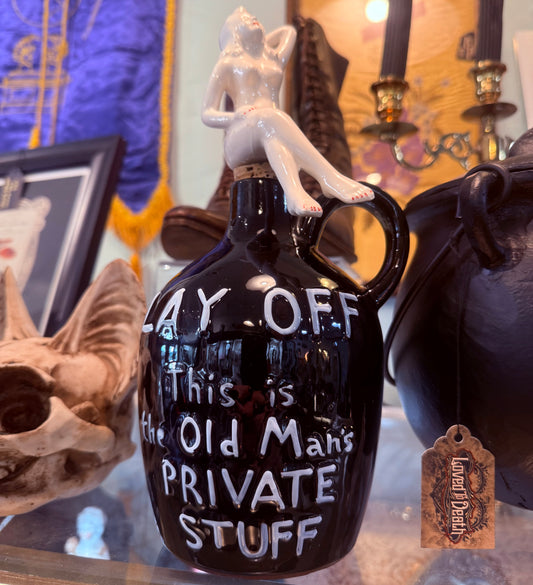 Antique { Lay Off } Private Reserve Naked Woman Decanter